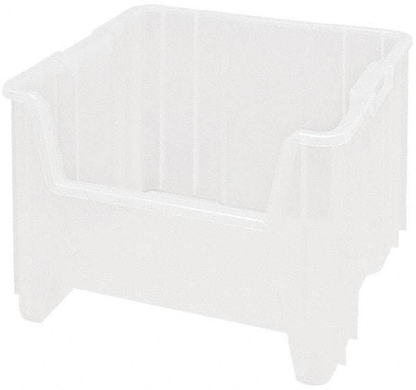 Quantum Storage - 17-1/2" Deep, Clear Polypropylene Hopper Stacking Bin - 12-1/2" High x 16-1/2" Wide x 17-1/2" Long - Americas Industrial Supply