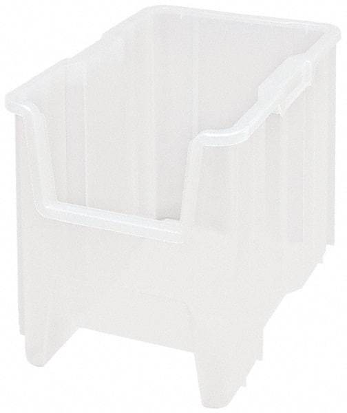 Quantum Storage - 17-1/2" Deep, Clear Polypropylene Hopper Stacking Bin - 12-1/2" High x 10-7/8" Wide x 17-1/2" Long - Americas Industrial Supply