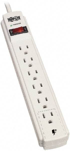Tripp-Lite - 6 Outlets, 120 VAC15 Amps, 15' Cord, Power Outlet Strip - Floor, Keyhole Mount, 5-15 NEMA Configuration, 1.23" Strip - Americas Industrial Supply