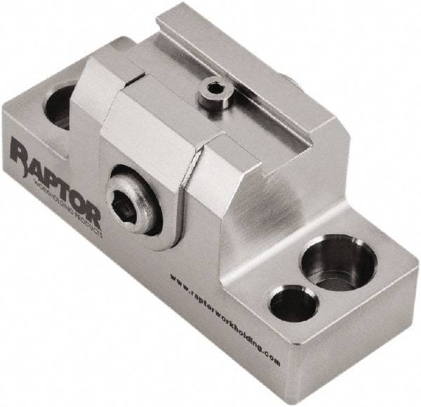 Raptor Workholding - 1-1/4" High x 1" Wide x 2-1/2" Long Dovetail Vise - 3/8" Jaw Opening Capacity, 1/8" High x 1-1/4" Wide Jaw, For 4 & 5 Axis Workholding Systems - Americas Industrial Supply
