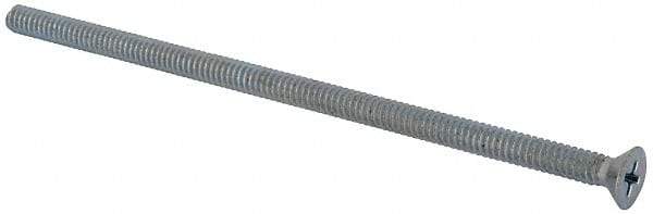 Value Collection - #10-24 UNC, 4-1/2" OAL Phillips Drive Machine Screw - Flat Head, Grade J82 Steel, Zinc-Plated Finish, Without Washer - Americas Industrial Supply