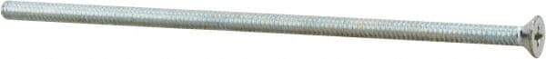 Value Collection - #10-24 UNC, 5" OAL Phillips Drive Machine Screw - Flat Head, Grade J82 Steel, Zinc-Plated Finish, Without Washer - Americas Industrial Supply