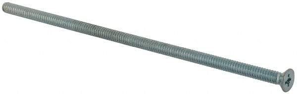 Value Collection - #10-24 UNC, 5-1/2" OAL Phillips Drive Machine Screw - Flat Head, Grade J82 Steel, Zinc-Plated Finish, Without Washer - Americas Industrial Supply