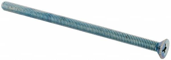 Value Collection - #10-32 UNF, 3-1/2" OAL Phillips Drive Machine Screw - Flat Head, Grade J82 Steel, Zinc-Plated Finish, Without Washer - Americas Industrial Supply