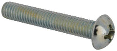 Value Collection - 3/8-16 UNC, 2-1/4" Length Under Head Phillips Drive Machine Screw - Round Head, Grade J82 Steel, Zinc-Plated Finish, Without Washer - Americas Industrial Supply
