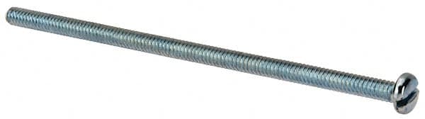 Value Collection - #10-24 UNC, 4-1/2" Length Under Head Slotted Drive Machine Screw - Pan Head, Grade J82 Steel, Zinc-Plated Finish, Without Washer - Americas Industrial Supply