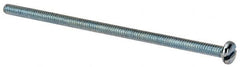 Value Collection - #10-24 UNC, 4-1/2" Length Under Head Slotted Drive Machine Screw - Pan Head, Grade J82 Steel, Zinc-Plated Finish, Without Washer - Americas Industrial Supply