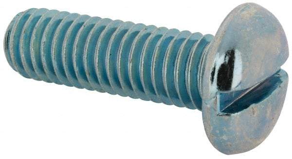 Value Collection - 3/8-16 UNC, 1-1/4" Length Under Head Slotted Drive Machine Screw - Pan Head, Grade J82 Steel, Zinc-Plated Finish, Without Washer - Americas Industrial Supply