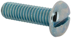 Value Collection - 3/8-16 UNC, 1-1/4" Length Under Head Slotted Drive Machine Screw - Pan Head, Grade J82 Steel, Zinc-Plated Finish, Without Washer - Americas Industrial Supply