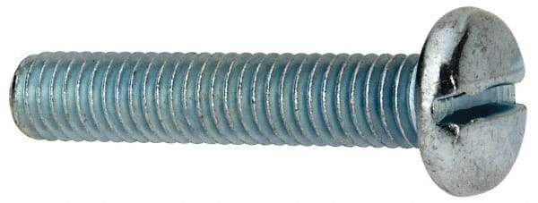 Value Collection - 3/8-16 UNC, 2" Length Under Head Slotted Drive Machine Screw - Pan Head, Grade J82 Steel, Zinc-Plated Finish, Without Washer - Americas Industrial Supply