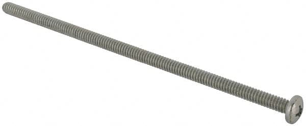 Value Collection - #10-24 UNC, 5" Length Under Head Phillips Drive Machine Screw - Pan Head, Grade J82 Steel, Zinc-Plated Finish, Without Washer - Americas Industrial Supply