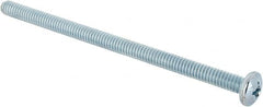 Value Collection - 1/4-20 UNC, 4-1/2" Length Under Head Phillips Drive Machine Screw - Pan Head, Grade J82 Steel, Zinc-Plated Finish, Without Washer - Americas Industrial Supply
