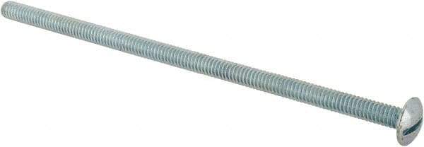 Value Collection - 1/4-20 UNC, 6" Length Under Head Slotted Drive Machine Screw - Truss Head, Grade J82 Steel, Zinc-Plated Finish, Without Washer - Americas Industrial Supply