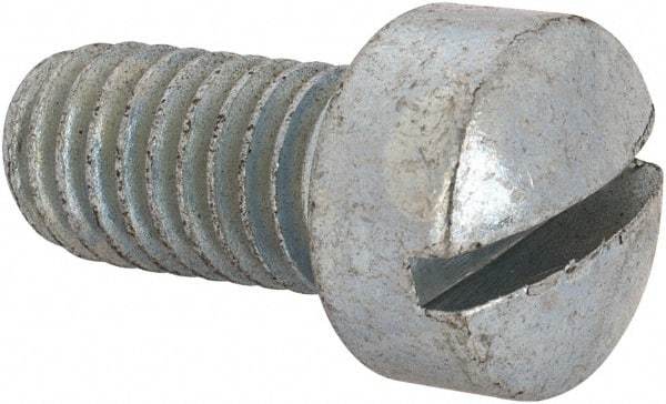 Value Collection - 3/8-16 UNC, 3/4" Length Under Head Slotted Drive Machine Screw - Fillister Head, Grade J82 Steel, Zinc-Plated Finish, Without Washer - Americas Industrial Supply