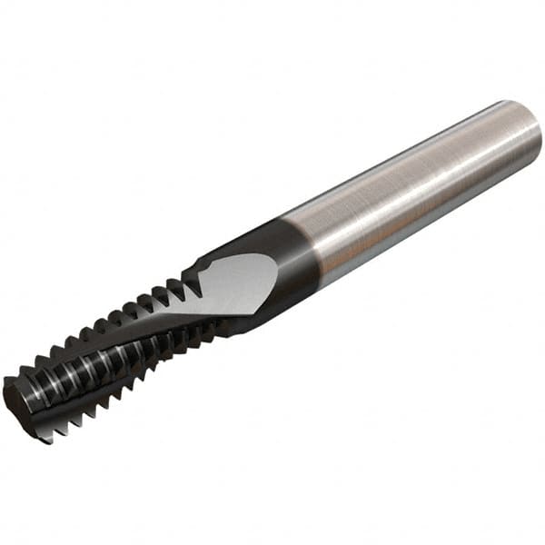 Iscar - 3/4-10 UNC, 0.567" Cutting Diam, 4 Flute, Solid Carbide Helical Flute Thread Mill - Internal Thread, 1.35" LOC, 4" OAL, 5/8" Shank Diam - Americas Industrial Supply
