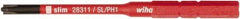 Wiha - 44mm Drive, #1 Reversible Phillips/Slotted Screwdriver Bit - 75mm OAL - Americas Industrial Supply