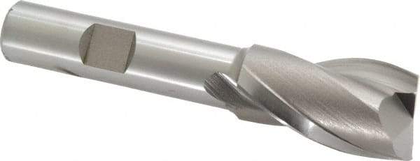 Hertel - 3/4", 1-5/16" LOC, 1/2" Shank Diam, 3-5/16" OAL, 2 Flute, Cobalt Square End Mill - Single End, Uncoated, Spiral Flute, 30° Helix, Centercutting, Right Hand Cut, Right Hand Flute - Americas Industrial Supply