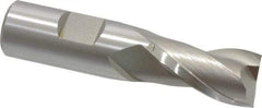 Hertel - 23/32", 1-5/16" LOC, 3/4" Shank Diam, 3-5/16" OAL, 2 Flute, High Speed Steel Square End Mill - Single End, Uncoated, Spiral Flute, 30° Helix, Centercutting, Right Hand Cut, Right Hand Flute - Americas Industrial Supply