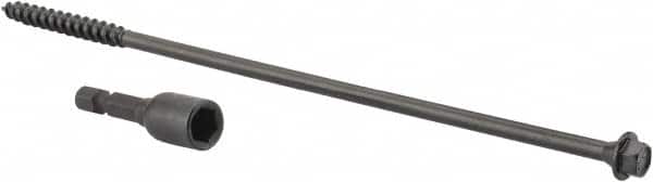 Value Collection - 1/4", 8" OAL, Hex Head Wood Screw - Steel - Americas Industrial Supply