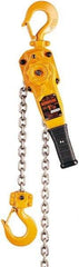 Harrington Hoist - 4,000 Lb Lifting Capacity, 15' Lift Height, Lever Hoist - Made from Chain, 59 Lb Avg Pull to Lift Rated Load, 1 Chain - Americas Industrial Supply