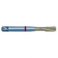 12-24 2B 3-Flute PM Cobalt Red Ring Semi-Bottoming 15 degree Spiral Flute Tap-TiN - Americas Industrial Supply
