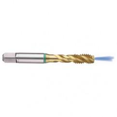 M8x1.25 6H 3-Flute Cobalt Green Ring Semi-Bottoming 40 degree Spiral Flute Tap-TiN - Americas Industrial Supply