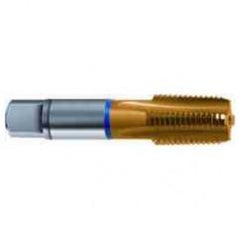 1/4-18 Dia. - 5 FL - Cobalt Spiral Flute NPTF Blue Ring Tap-TiN-25 Degree Helix - Americas Industrial Supply