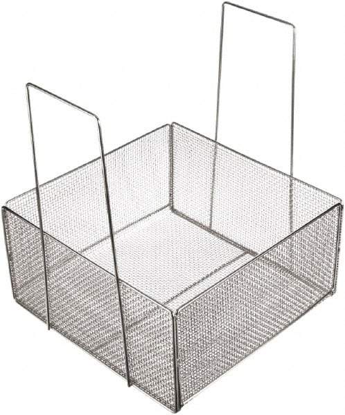 Marlin Steel Wire Products - 18" Deep, Rectangular Stainless Steel Mesh Basket - 18" Wide x 9" High - Americas Industrial Supply