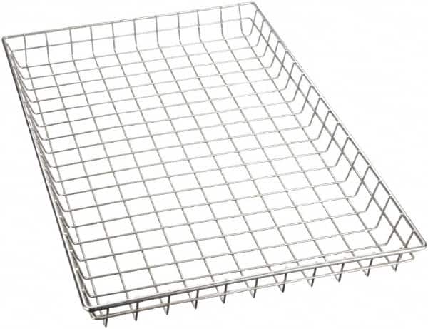Marlin Steel Wire Products - 16" Deep, Rectangular Steel Wire Basket - 26" Wide x 2" High - Americas Industrial Supply