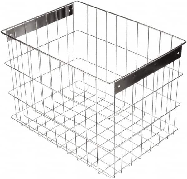 Marlin Steel Wire Products - 16-1/2" Deep, Rectangular Stainless Steel Wire Basket - 11-3/4" Wide x 12-1/4" High - Americas Industrial Supply