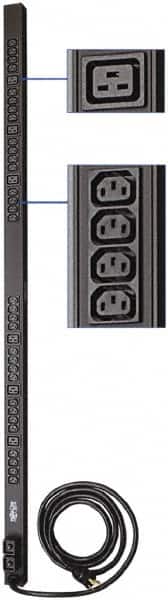 Tripp-Lite - 38 Outlets, 200/240 Volts, 30 Amps, 10' Cord, Power Outlet Strip - Rack Mount, 5-15/20R NEMA Configuration, 19" Strip - Americas Industrial Supply
