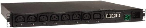 Tripp-Lite - 8 Outlets, 200/240 Volts, 20 Amps, 12' Cord, Power Outlet Strip - Rack Mount, 5-15/20R NEMA Configuration, 19" Strip - Americas Industrial Supply