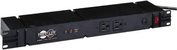 Tripp-Lite - 12 Outlets, 120 VAC15 Amps, 10' Cord, Power Outlet Strip - Floor, Keyhole Mount, 5-15 NEMA Configuration, 4" Strip - Americas Industrial Supply