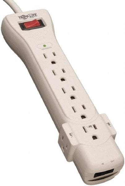 Tripp-Lite - 7 Outlets, 120 VAC15 Amps, 6' Cord, Power Outlet Strip - Floor, Keyhole Mount, 5-15 NEMA Configuration, 10.3" Strip - Americas Industrial Supply
