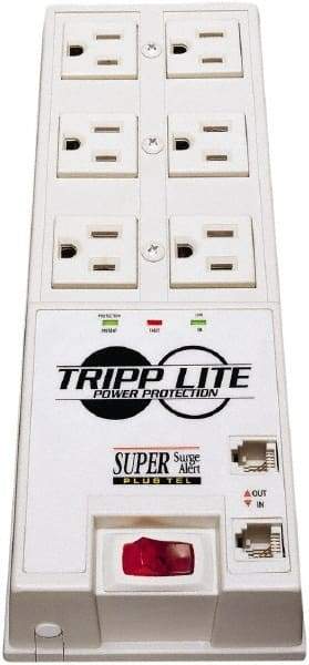 Tripp-Lite - 6 Outlets, 120 VAC15 Amps, 6' Cord, Power Outlet Strip - Floor, Keyhole Mount, 5-15 NEMA Configuration, 9-1/2" Strip - Americas Industrial Supply