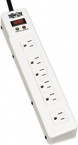 Tripp-Lite - 6 Outlets, 120 VAC15 Amps, 6' Cord, Power Outlet Strip - Floor, Keyhole Mount, 5-15 NEMA Configuration, 2-1/4" Strip - Americas Industrial Supply