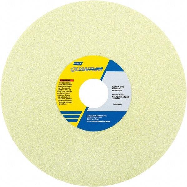 Norton - 8" Diam x 1-1/4" Hole x 1/2" Thick, J Hardness, 46 Grit Surface Grinding Wheel - Ceramic, Type 1, Coarse Grade, 3,600 Max RPM - Americas Industrial Supply