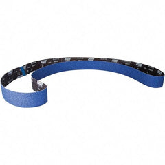 Norton - 4" Wide x 79" OAL, 40 Grit, Zirconia Alumina Abrasive Belt - Zirconia Alumina, Coated, Y Weighted Cloth Backing - Americas Industrial Supply