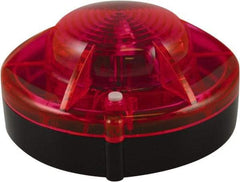 Banner Stakes - 1-1/2" High x 4" Long x 4" Wide Barrier LED Strobe/Solid Light - Matte Finish, Red, Use with Plus Banner Head, 30' Magnetic Wall Mount Barrier, 7' Magnetic Wall Mount Barrier - Americas Industrial Supply