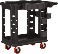 Suncast - 500 Lb Capacity, 19-1/2" Wide x 34-13/16" Long x 41-25/32" High Standard Utility Cart - 2 Shelf, Structural Foam, 4 Swivel Casters - Americas Industrial Supply