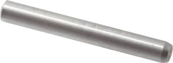 Made in USA - 2.5mm Diam x 20mm Pin Length 416 Stainless Steel Precision Dowel Pin - C 36-42 Hardness, 1 Beveled & 1 Rounded End - Americas Industrial Supply