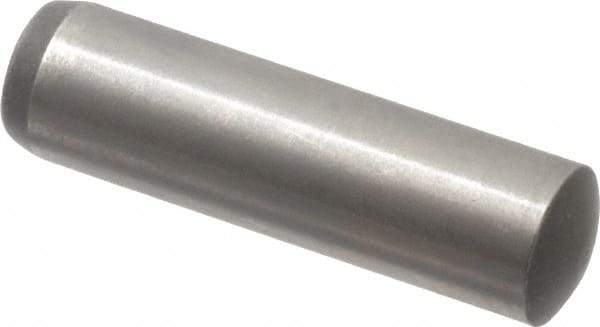 Made in USA - 8mm Diam x 30mm Pin Length 416 Stainless Steel Precision Dowel Pin - C 36-42 Hardness, 1 Beveled & 1 Rounded End - Americas Industrial Supply