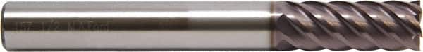 M.A. Ford - 3/8", 1" LOC, 3/8" Shank Diam, 4" OAL, 6 Flute, Solid Carbide Square End Mill - Single End, ALtima Finish, 45° Helix, Centercutting, Right Hand Cut, Right Hand Flute, Series 157 - Americas Industrial Supply