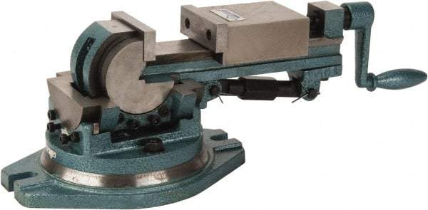 Gibraltar - 3" Jaw Width, 3-1/2" Jaw Opening Capacity, 3-Way Angle Swivel Machine Vise - Manual Operation, 1 Station, 16" Long x 6.3" High x 1-1/4" Deep, Cast Iron - Americas Industrial Supply