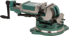 Gibraltar - 5" Jaw Width, 5-23/32" Jaw Opening Capacity, 3-Way Angle Swivel Machine Vise - Manual Operation, 1 Station, 25" Long x 8.46" High x 1-1/2" Deep, Cast Iron - Americas Industrial Supply