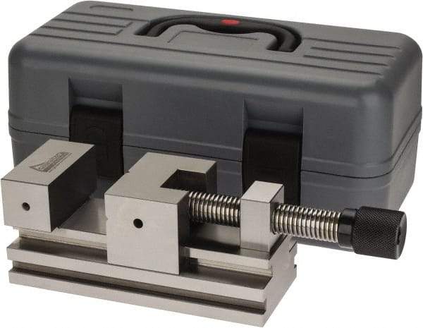 Gibraltar - 2-3/4" Jaw Width, 4" Jaw Opening Capacity, 1-3/16" Jaw Height, Toolmaker's Vise - Flat Jaw, 0.003" Parallelism, 0.005" Squareness, 254mm OAL x 2-7/16" OAH - Americas Industrial Supply