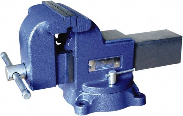 Gibraltar - 6" Jaw Width x 6-1/4" Jaw Opening Capacity, 3-1/2" Throat Depth, Bench & Pipe Combination Vise - 1-1/4 to 2-1/2" Pipe Capacity, Swivel Base, Bolt Down Attachment, Ductile Iron - Americas Industrial Supply