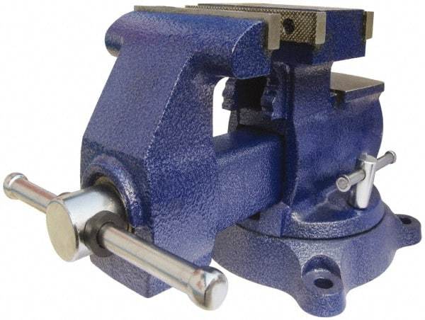 Gibraltar - 5-1/2" Jaw Width x 6" Jaw Opening Capacity, 3-3/4" Throat Depth, Bench & Pipe Combination Vise - 1/8 to 3" Pipe Capacity, Swivel Base, Bolt Down Attachment, Ductile Iron - Americas Industrial Supply