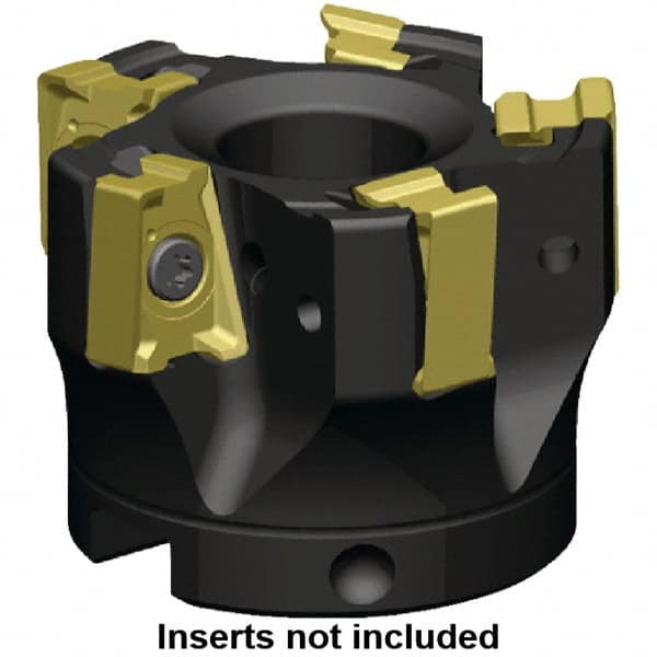 Kennametal - 7 Inserts, 125mm Cut Diam, 40mm Arbor Diam, 15.5mm Max Depth of Cut, Indexable Square-Shoulder Face Mill - 0° Lead Angle, 63mm High, LNGU15T608SRGE Insert Compatibility, Through Coolant, Series MILL 4-15 - Americas Industrial Supply