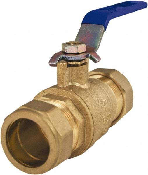 Legend Valve - 1" Pipe, Full Port, Lead Free Brass Full Port Ball Valve - 2 Piece, Comp x Comp Ends, Lever Handle, 600 WOG - Americas Industrial Supply